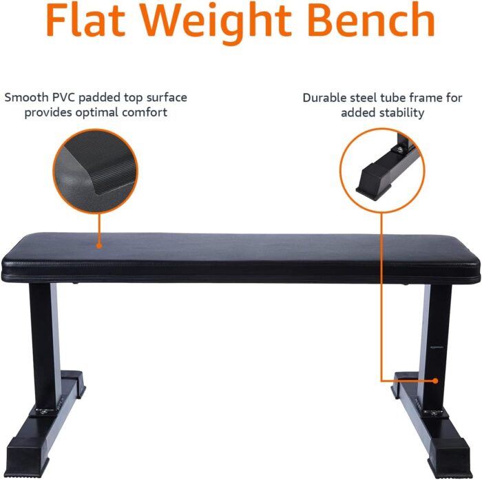 Basics Sturdy Flat Weight Bench - Image 4