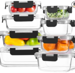 8 Pack Borosilicate Glass Food Storage Containers